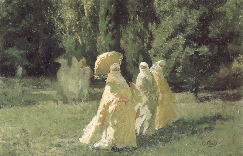 Cesare Biseo The Favorites from the Harem in the Park Spain oil painting art